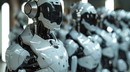 Fototapeta premium cinematic ai robot workforce wallpaper