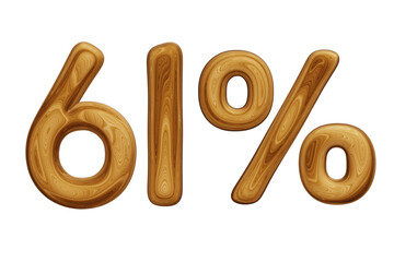 Wooden 61 percent for sale, discount, promotion and business concept 