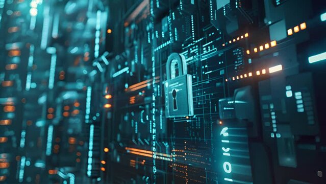 fiber optics background with spots cyber security concept