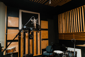 Microphone in the recording studio