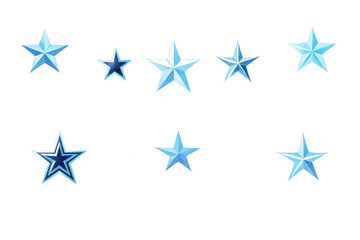 set of colorful stars isolated on white transparent png clip art