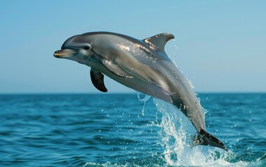 Fototapeta premium Leaping Dolphin in the Ocean