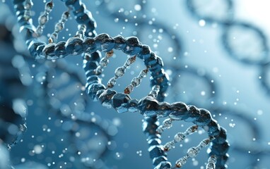 Abstract DNA Helix Structures with Water Droplets