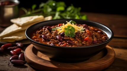 Warm comforting chili bowl