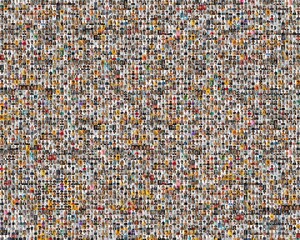 collage mosaic comprising portraits of ten thousand of multiracial individuals, each with a unique smile, representing the rich diversity and cultural tapestry of humanity.