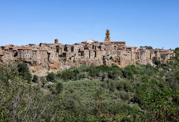 Obraz premium Pitigliano - the picturesque medieval town founded in Etruscan time on the tuff hill in Tuscany, Italy.