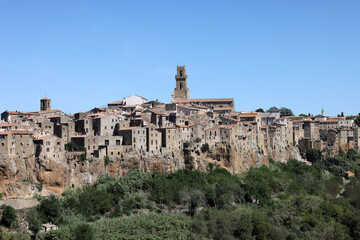 Fototapeta premium Pitigliano - the picturesque medieval town founded in Etruscan time on the tuff hill in Tuscany, Italy.