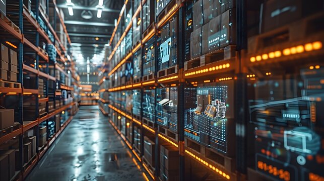 Smart warehouse management system using augmented reality technology to identify package picking and delivery . - Powered by Adobe