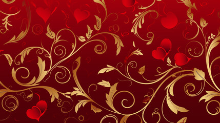 Abstract Image, Floral, Hearts, Baroque, Wallpaper, Background, Cell Phone and Smartphone Cover, Computer Screen, Cell Phone and Smartphone Screen, 16:9 Format - PNG