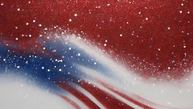 Sparkling Red, White, and Blue Glitter with Stars