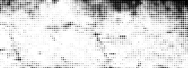 Abstract creative pattern pop art comic style black halftone isolated on white background Vector. Dotted circle vector illustration. Abstract halftone background. Dot spray gradation for your design.