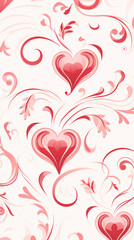 Abstract Image, Floral, Hearts, Baroque, Wallpaper, Background, Cell Phone and Smartphone Cover, Computer Screen, Cell Phone and Smartphone Screen, 9:16 Format - PNG