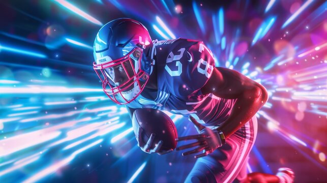 An Intense Football Player's Charge - Powered by Adobe