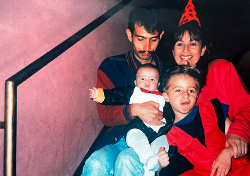 Family portrait at halloween
