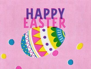 Happy Easter egg retro colorful Greeting Card