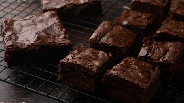 chocolate brownies on cooling rack