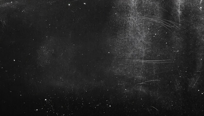 Black board with dust and scratches design, dark grunge abstract background and copy space
