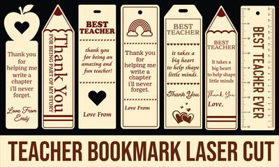 teacher bookmark laser cut bundle