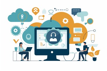 Advanced Cloud Network Security with Data Encryption and Protection, Technology Illustration