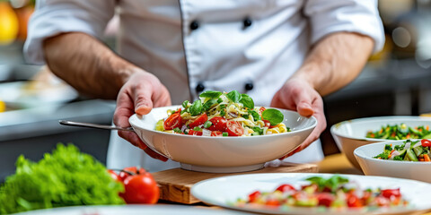 Close up of a chef creating amazing dishes 