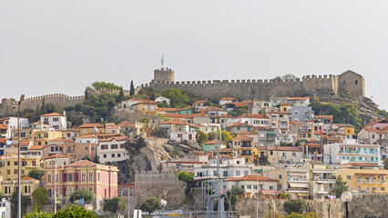 Obraz premium Old Ruins Fortress at Top of Hill in Kavala Greece