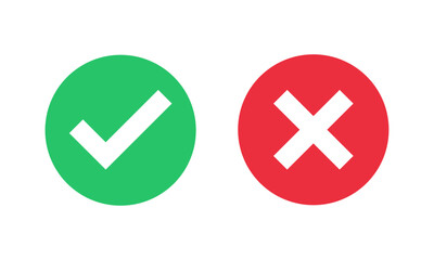 Check mark and cross mark icons