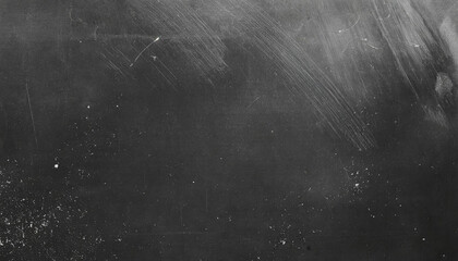 Black board with dust and scratches design, dark grunge abstract background and copy space