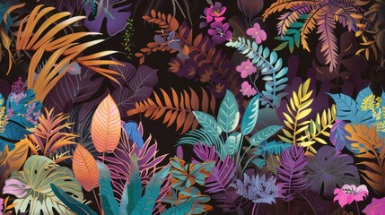 beautiful botanical leaves on a colorful background wallpaper