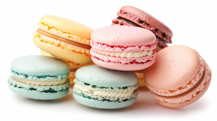 Colorful Macarons Piled on Top of Each Other