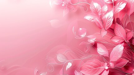 Floral decorative composition on a pink background with beautiful flowers