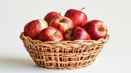 Wicker Basket Filled With Red Apples