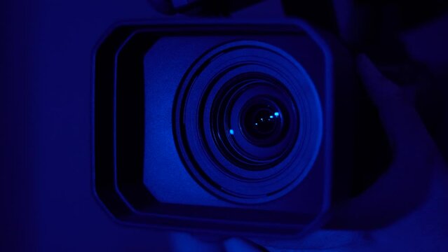 Professional Studio Video Camera Panning And Zooming Video Camcorder Lens
