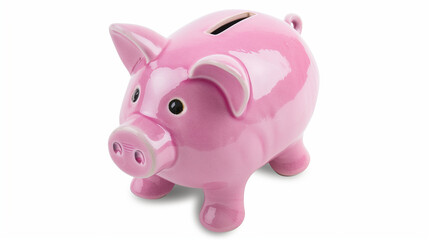Pink Piggy Bank on White Surface