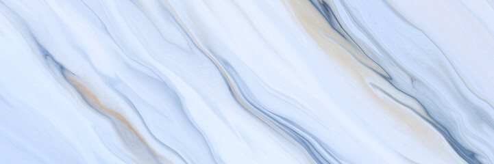 Fototapeta premium Marble rock texture blue ink pattern liquid swirl paint white dark that is Illustration panorama background for do ceramic counter tile silver gray that is abstract waves skin wall luxurious art ideas