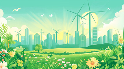 New Green Building Landscape Background.