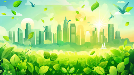 New Green Building Landscape Background.