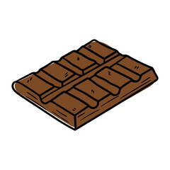 Chocolate bar vector icon in doodle style. Symbol in simple design. Cartoon object hand drawn isolated on white background.
