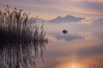sunrise over the lake