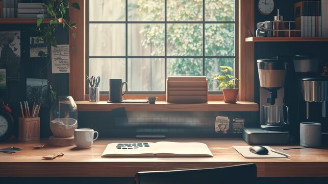 Home Office with Coffee Setup: Balancing Work and Personal Life Perfectly