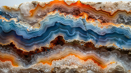 Natural and beautiful agate on white background