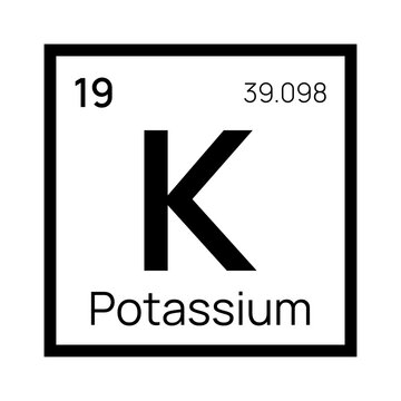 Potassium chemical element of the periodic table. Vector isolated symbol K