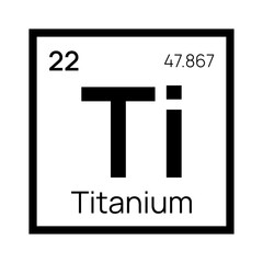 Titanium chemical element of the periodic table. Vector isolated symbol Ti