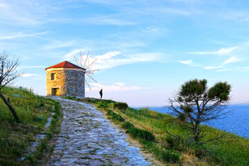 Bozcaada windmill and a beautiful view