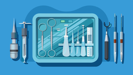 Comprehensive Medical Tool Kit on Blue Background for Healthcare