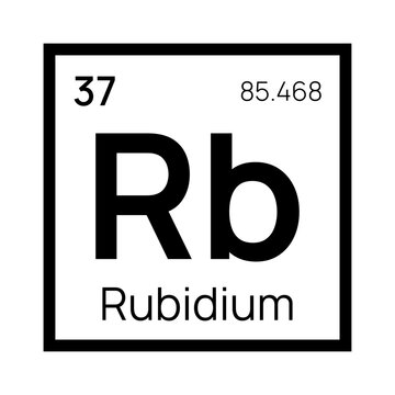 Rubidium chemical element of the periodic table. Vector isolated symbol Rb