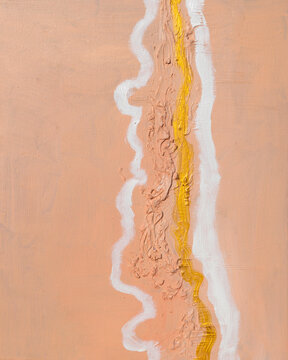 Peach abstract acrylic painting