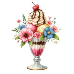 Floral Ice Cream Sundae