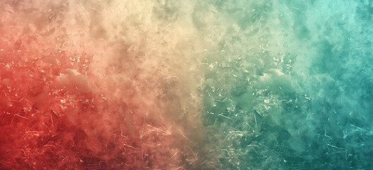 Abstract gradient with texture, red to teal color shift, smooth and grainy