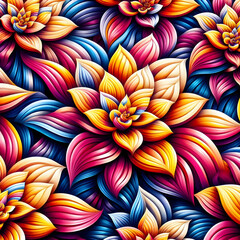 abstract pattern with flowers