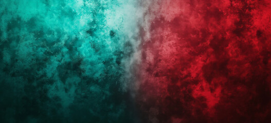 Digital gradient, seamless transition of colors from red to teal, abstract background 